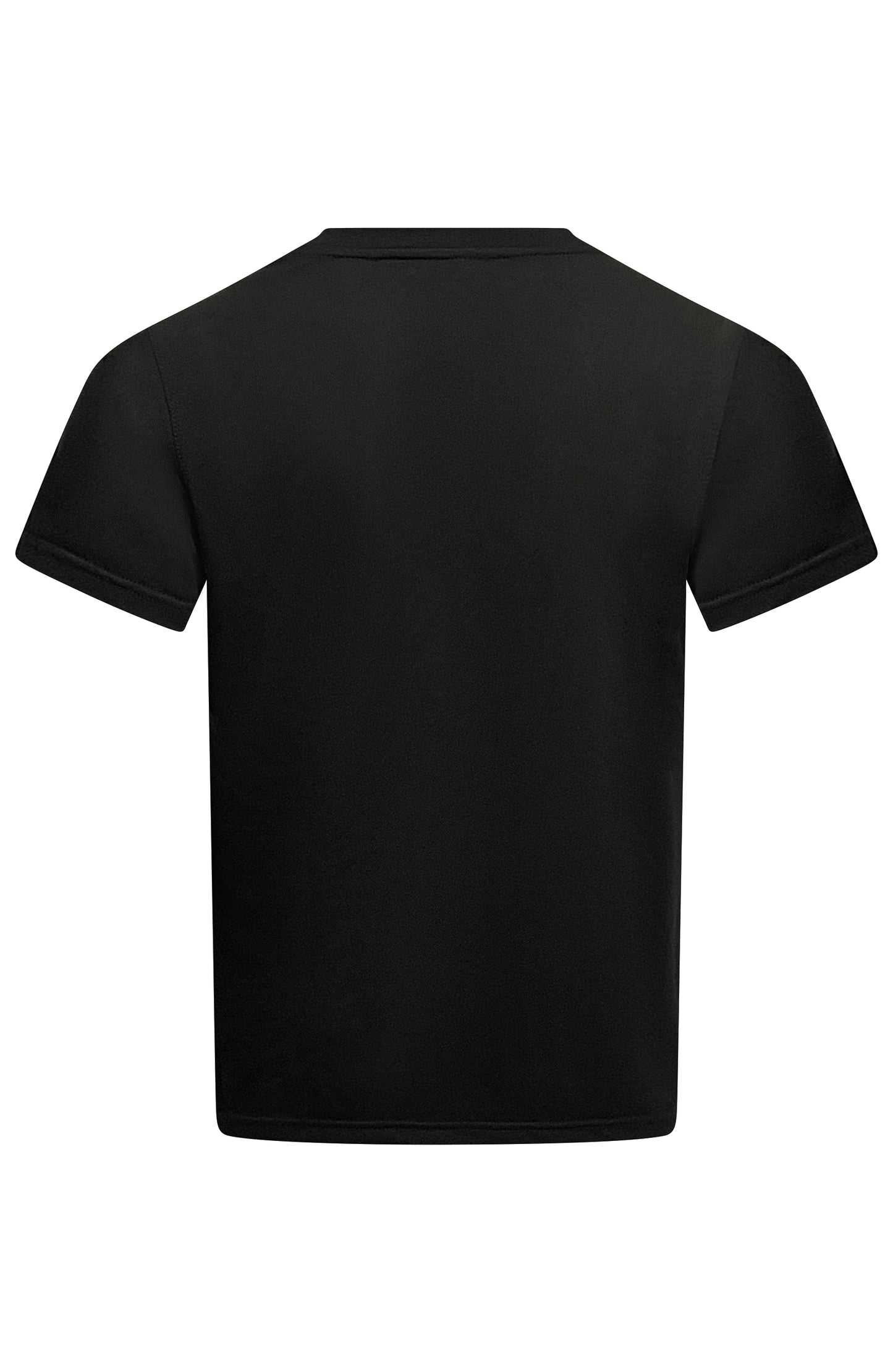 Black t-shirt on a white background