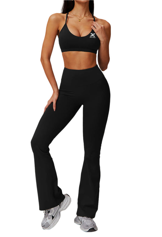 Sport bra + flare leggings pants