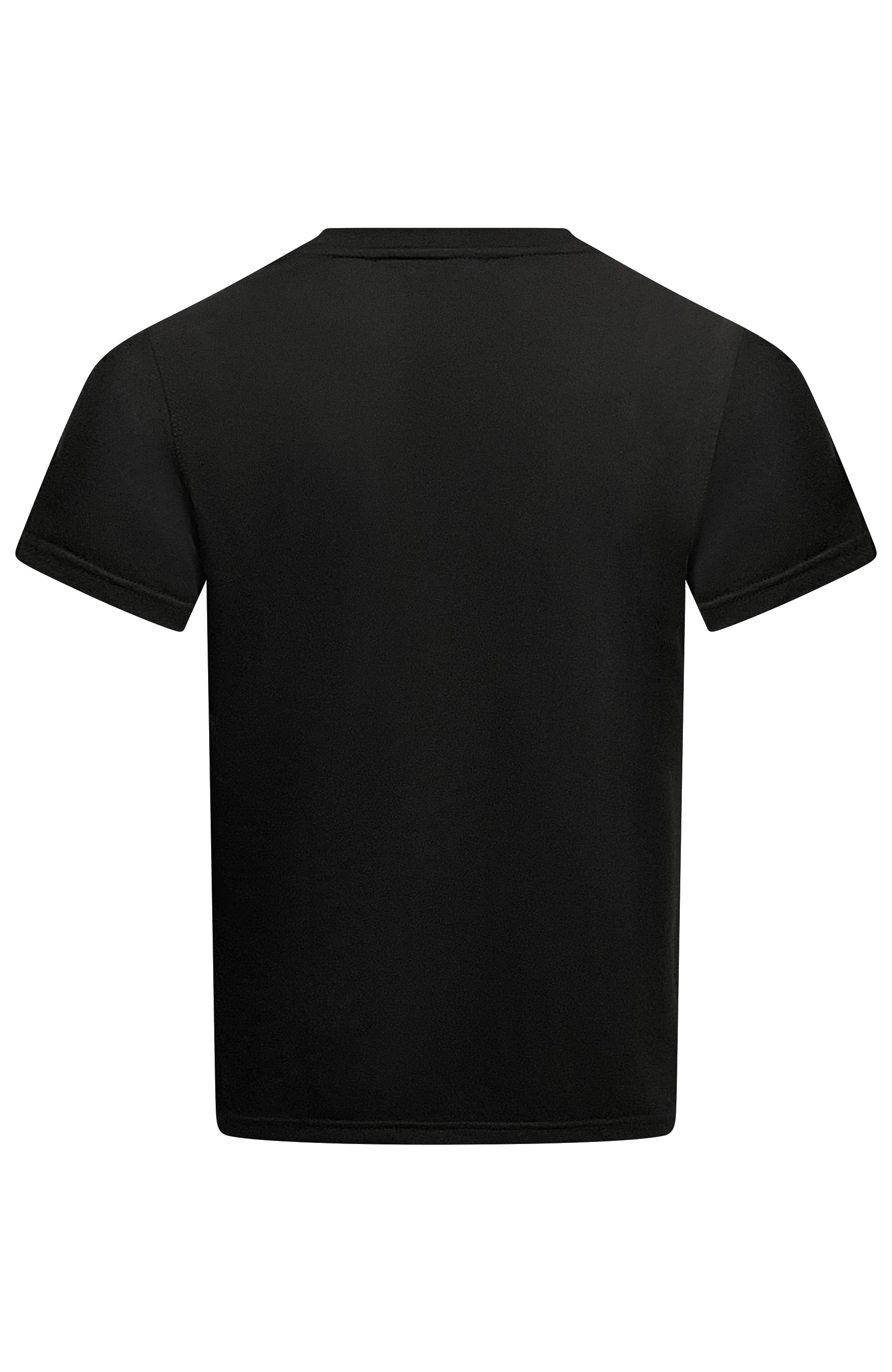Black t-shirt on a white background