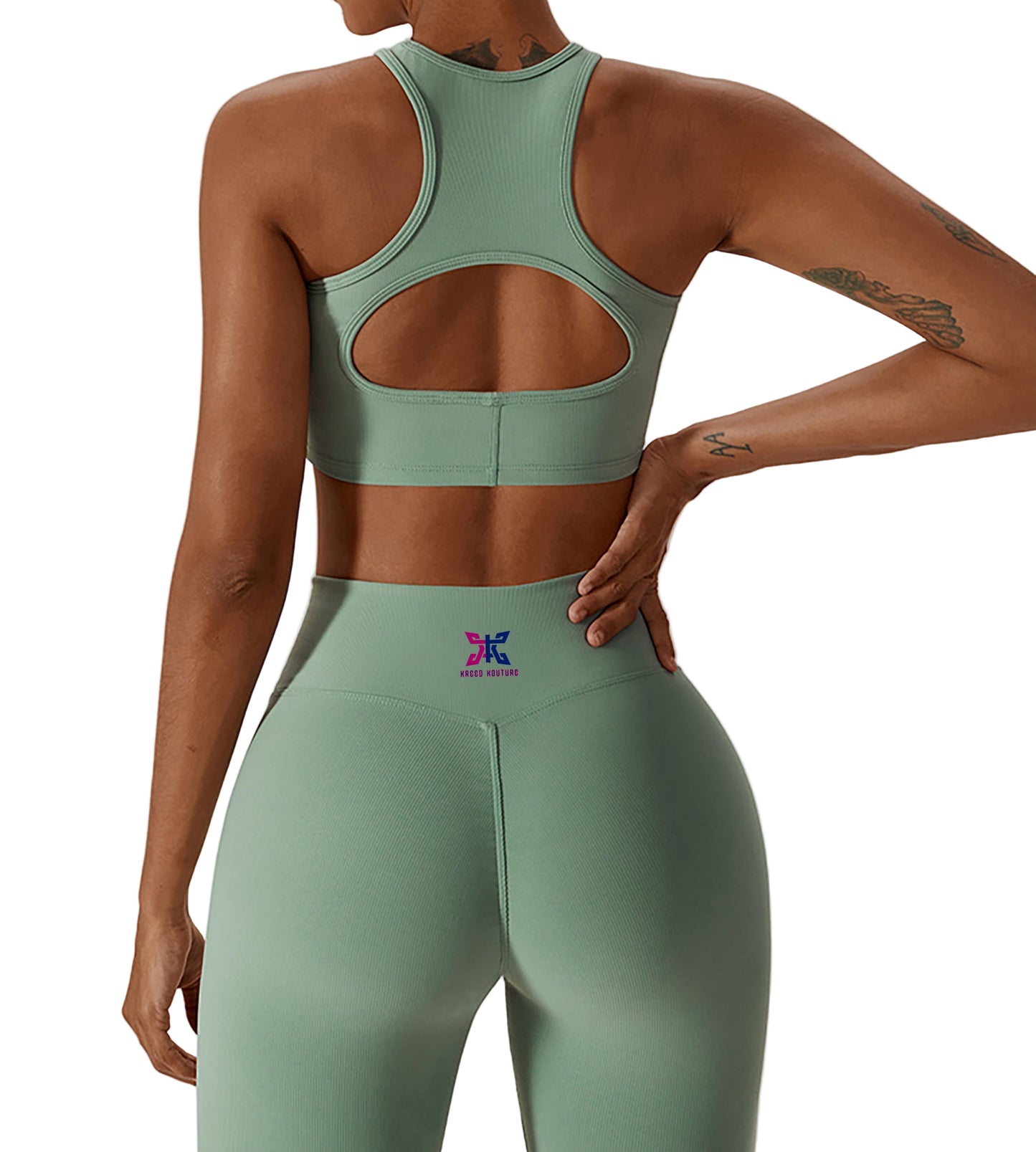 Sport bra + flare leggings pants