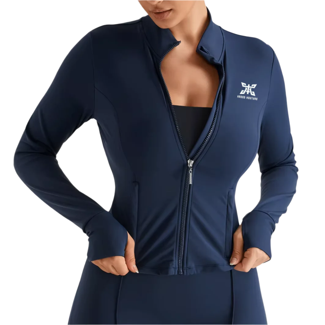 Fitness Jogger Leggings 2 Pieces set with Zipper Jacket